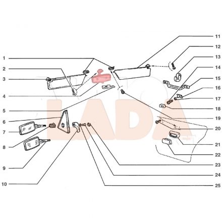 2105 Lada belső visszapillantó tükör