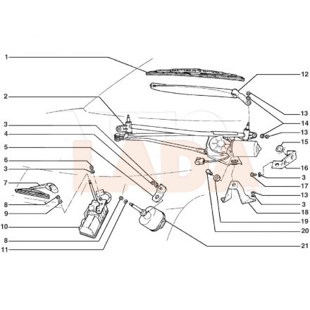 2110 Lada első ablaktörlő motor mechanika nélkül Avtovaz