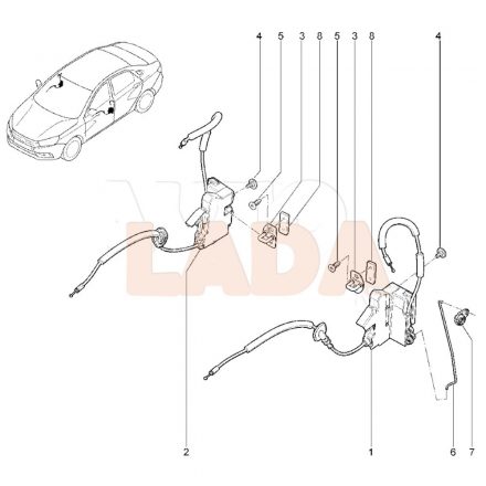Lada Vesta jobb első elektromos ajtózárszerkezet Avtovaz
